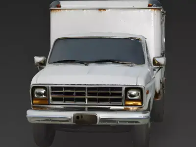 Realistic 1990s Rural Utility Van 3D Model Low-poly 3D model