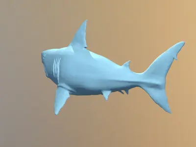 Simplistic Great White Shark Free 3D print model