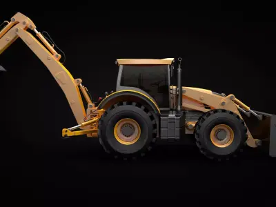 Modern Backhoe Loader 3D model