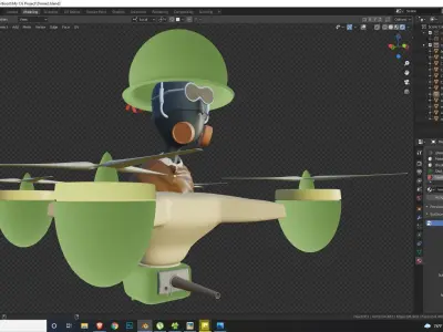 3D Alien Robot Modal Low-poly 3D model