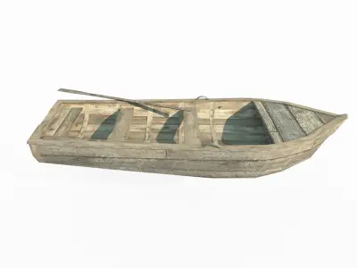 Small wooden boat 3D model