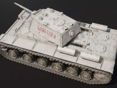 KV-1 -  WW2 Soviet Heavy Tank Low-poly 3D model