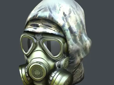 Gas mask helmet 3d model military combat fantasy cyborg Low-poly 3D model buy