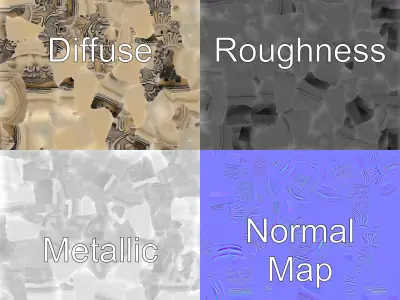 Ornate Vintage Silver Goblet model pack Low-poly 3D model