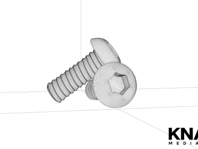 Small Screw Pack Vol 01 - 3 PBR Industrial Kitbash Fasteners 3D model
