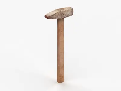 Iron Hammer Tool Scan Low-poly 3D model