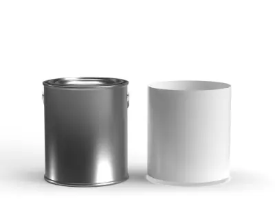 One pint paint can  with plastic handle 3D model