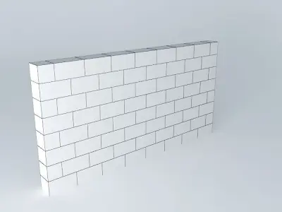 Cinder Block Wall 3D model