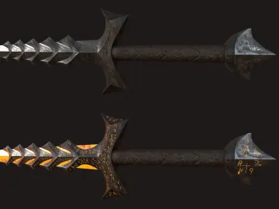 Hells Keeper Sword Low-poly 3D model