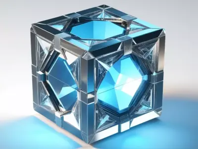 Glowing Crystal Tesseract 3D Model 3D model