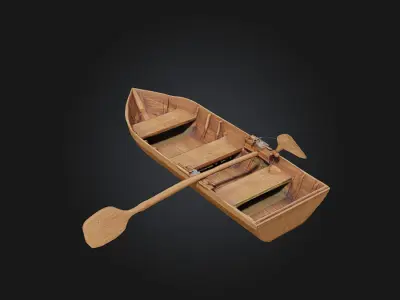 Rowboat Tranquility  Drift into Calm Waters 3D model