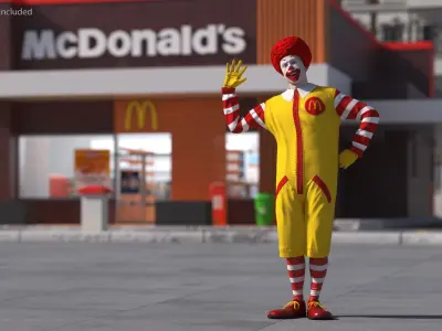Ronald McDonald Waving Pose 3D model