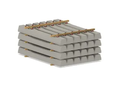 Model Railway Concrete Sleepers Stacked Various Designs 3D print model