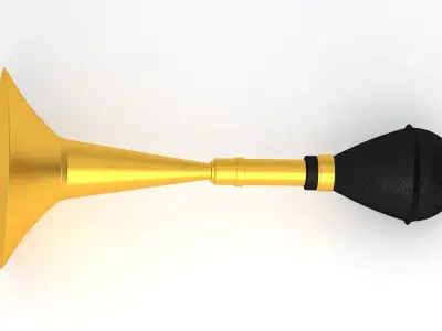 Vintage Vehicle Horn Gold 03 3D model