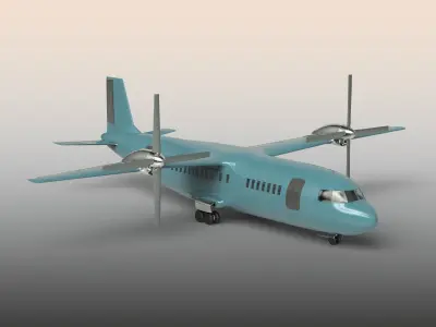 Airplane with propellers 3D model