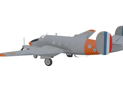 Dassault MD 312 Flamant Low-poly 3D model purchase