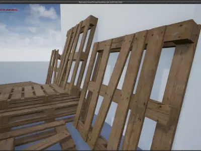 Lowpoly Warehouse Pallets Low-poly 3D model