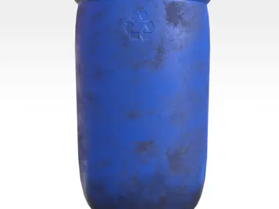 Plastic Barrel - Type B Low-poly 3D model