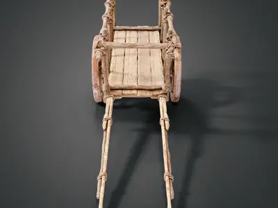 Medieval cart Low-poly 3D model purchase