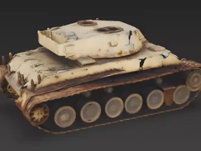 Desert Warfare Battle Tank Hull 3D Model 3D Model Low-poly 3D model