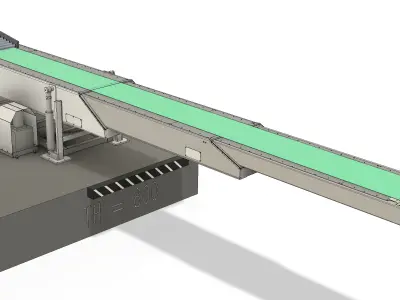 3D design of telescopic retracting loading conveyor 3D model