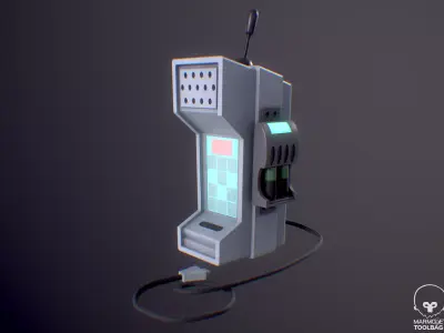 Stylized Sci-Fi phone Low-poly 3D model
