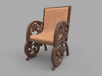 Antique Semarang Chair 3D model