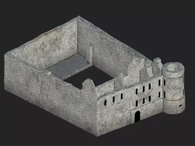 Balvenie Castle Low-poly 3D model