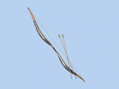 bow and arrow Low-poly 3D model purchase