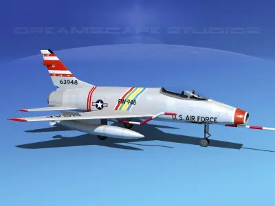 North American F-100D Super Sabre V12 USAF 3D model