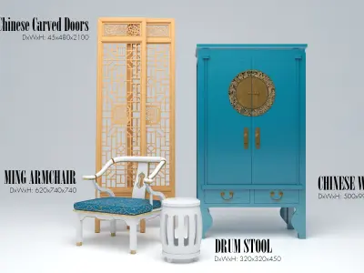 CHINESE WEDDING SET 3D model