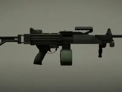 PACKE WEAPONS SMG with Skin  game ready Low-poly 3D model