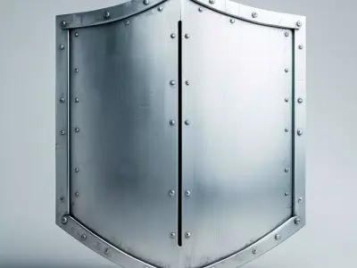 Realistic Metal Shield LowPoly Game Asset Low-poly 3D model