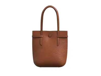 Brown Leather Shopper Bag 3D model
