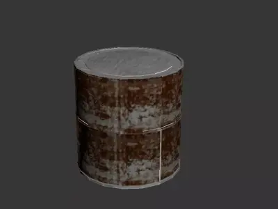 rusty oil tank Low-poly 3D model