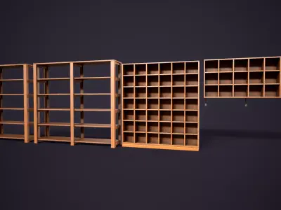 Vintage Storage Shelving Set Low-poly 3D model