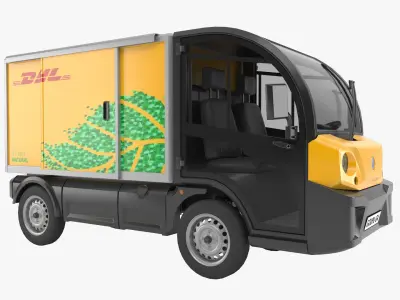 DHL delivery truck 3D model