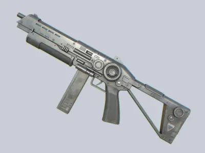 Scifi military gun Low-poly 3D model buy