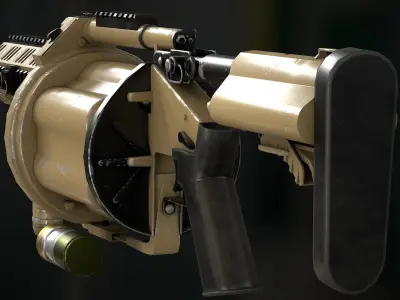 M32 grenade luncher low poly Free low-poly 3D model