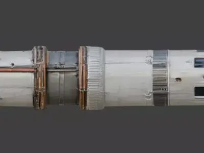 Realistic Sci-Fi Heavy Rocket 3D Model Low-poly 3D model