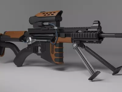 rifle weapon Low-poly 3D model