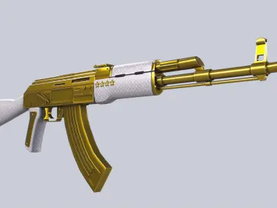Royal Gold Ak47 Low-poly 3D model