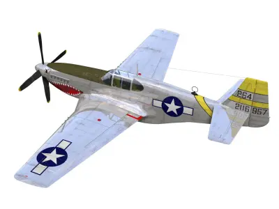 North American P-51B Mustang 3D model purchase