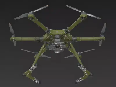 Military Hexacopter Drone 3D Model Low-poly 3D model