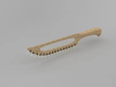 combat knife made of the teeth of sharks hipoly 3D model