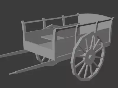 Low Poly Cart Free low-poly 3D model