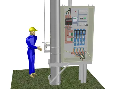 952 concrete pillar transformer station Free 3D model