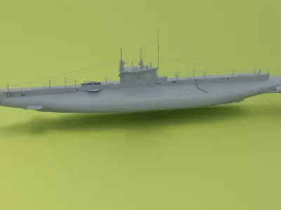 HMS E Class - Submarines Low-poly 3D model