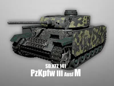 PzKpfw III - Panzer 3 - Ausf M Blender 3D Models 3D model