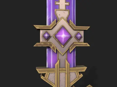 Stylized Crystal Blade Low-poly 3D model
